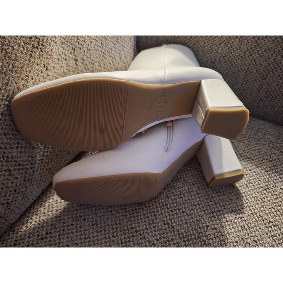 IDIFU Square‎ Toe Ankle Boots, White, Size 8.5 - Picture 5 of 9
